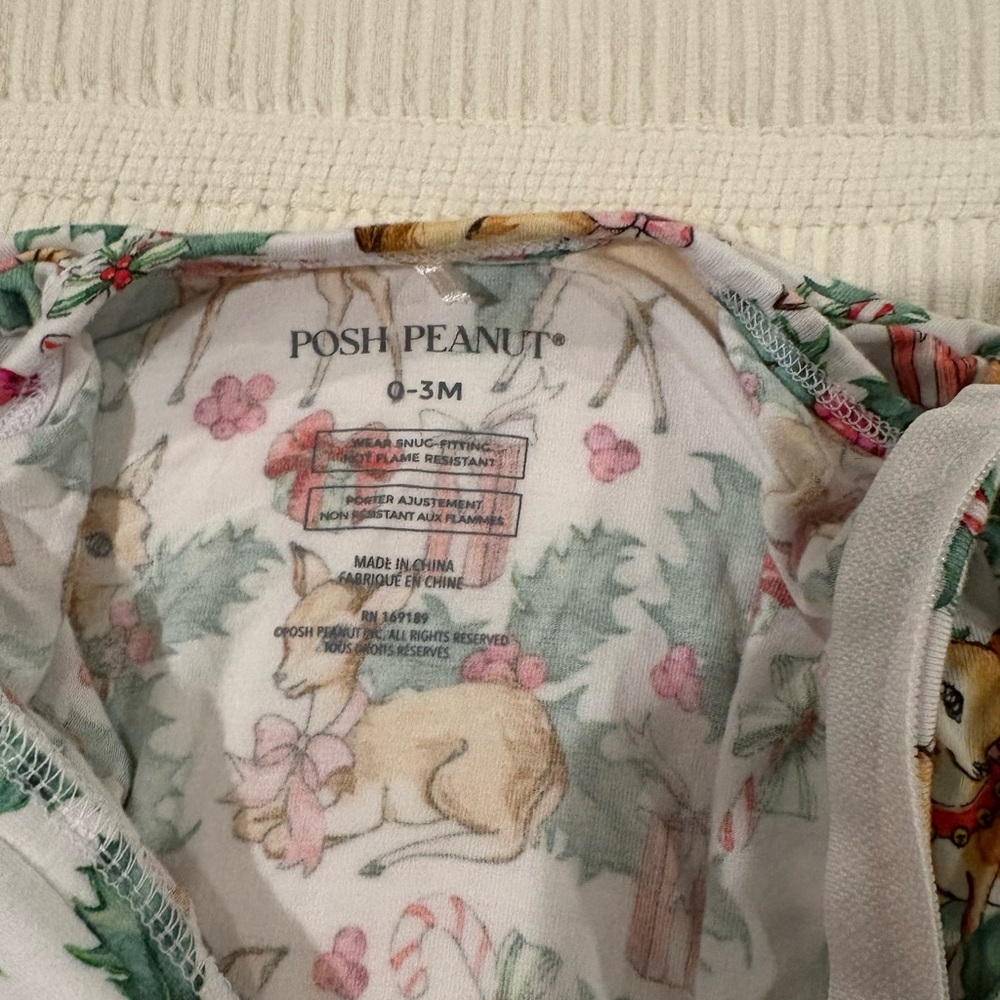 Posh Peanut Baby Onesie with Holiday Doe Print